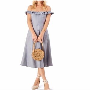 Reformation Hattie Midi Dress in Blue I Size 8